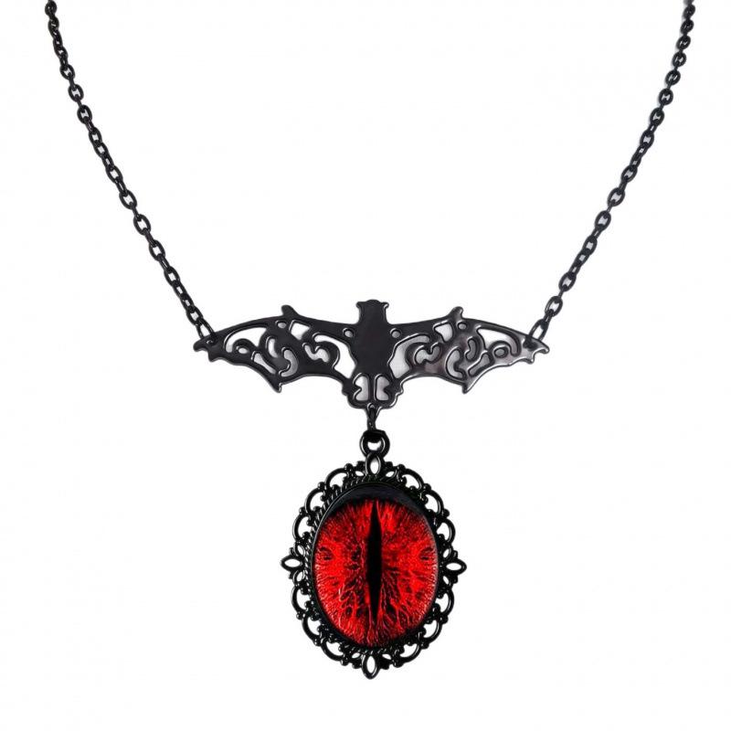 Gothic Bat Crystal Necklace - Women's Halloween Fashion Jewelry