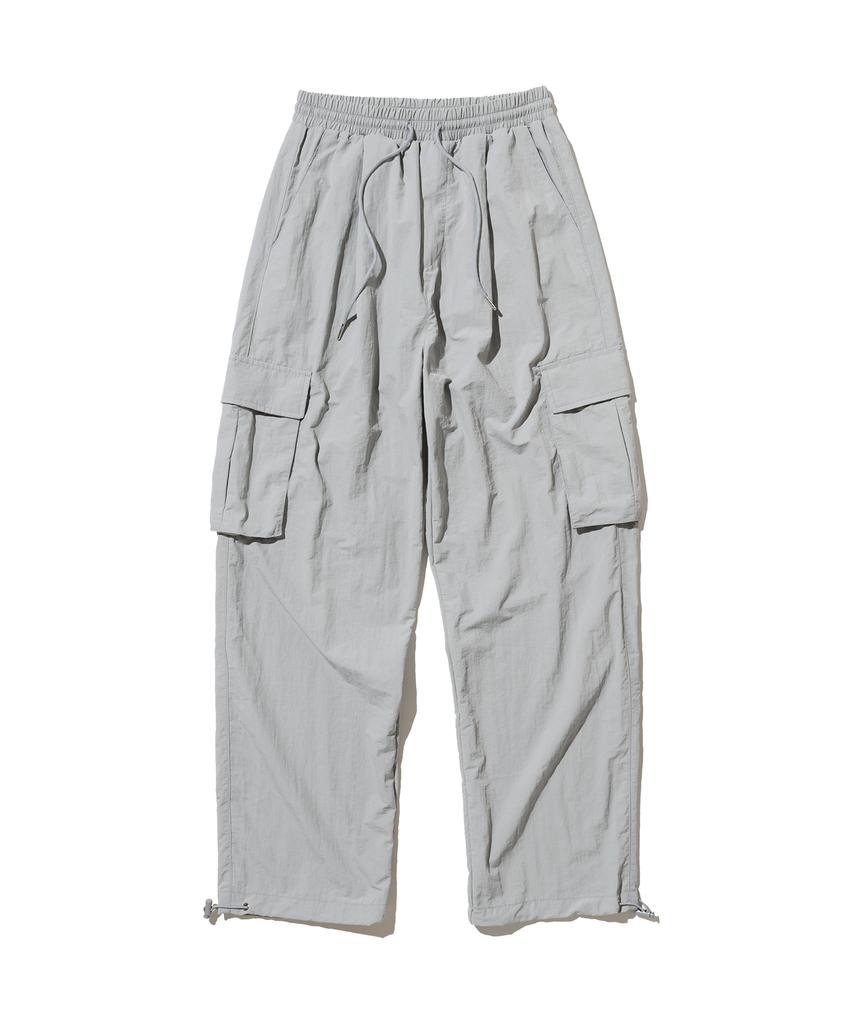NOT4NERD Nylon Cargo Wide Pants - Light Gray