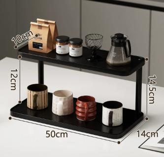 Wood Multi-Layer Coffee Mug Display Rack Stepped Countertop Cup Holder Space Saving Storage Shelf for Kitchen Office Living Room