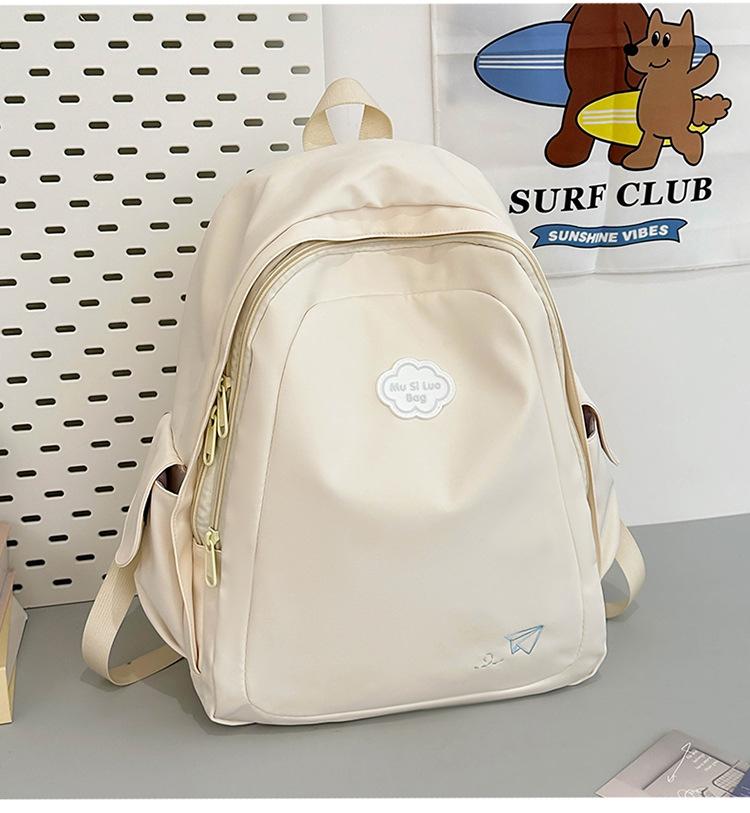 

Niche schoolbag girls large capacity lightweight backpack senior sense junior high school high school student computer backpack білий