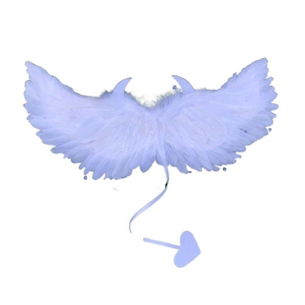 Liebe Schwanz Böses Horn Foto Requisiten Halloween Party Kostüm Requisiten Niedlich Engel Feder Flügel Halloween