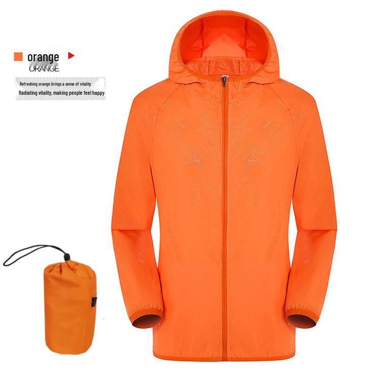 

Унисекс Ветровка с защитой от УФ-лучей на весну/лето: Мужская и женская куртка для защиты от солнца L оранжевый