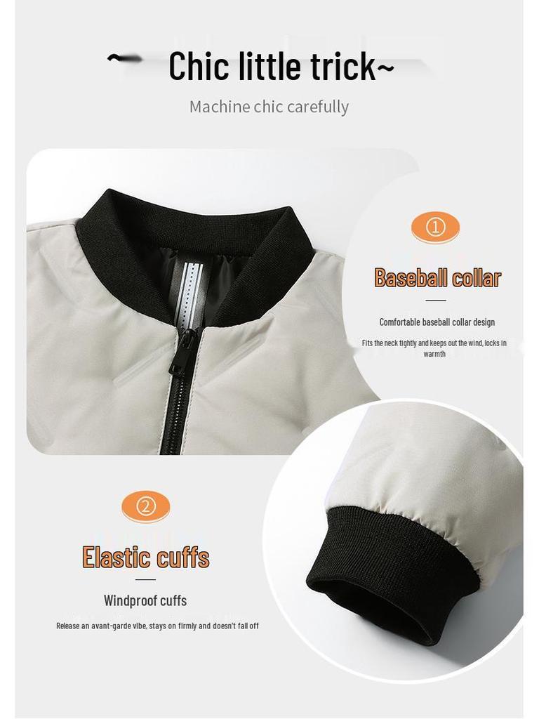 Light Luxury Men's Lightweight Baseball Collar Down Jacket