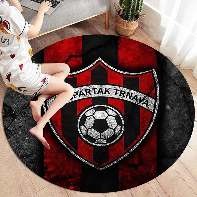 FC Spartak Trnava Round Area Rug,Carpet Rug for Living Room Bedroom Sofa Playroom Decor,Non-slip Floor Mat