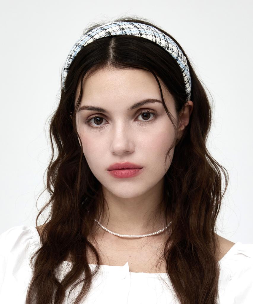 Uluk Signature Tweed Hairband_Sky Blue