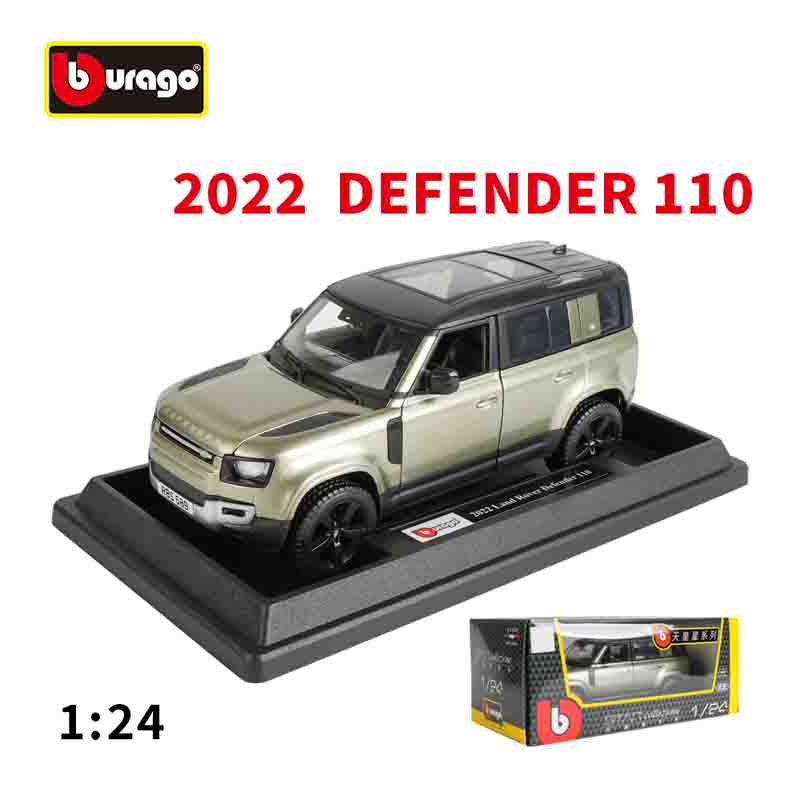 Bburago 1:24 2022 Land Rover Defender 110 Die Dasting Alloy Car Model Art Deco Collection Toy Gift Factory Authorization