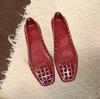Korean-Style Low-Cut Crystal Flat Sandals & Slip-On Jelly Shoes with Square Toe