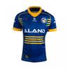 Mens Womens Rugby Jersey Striped Short Sleeve Training Shirt White Blue S-XXXL