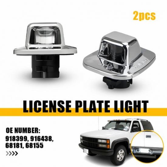 

2X CHROME BEZEL License Plate Light Housing For GMC 1985-1990 Chevy S15 Cadillac