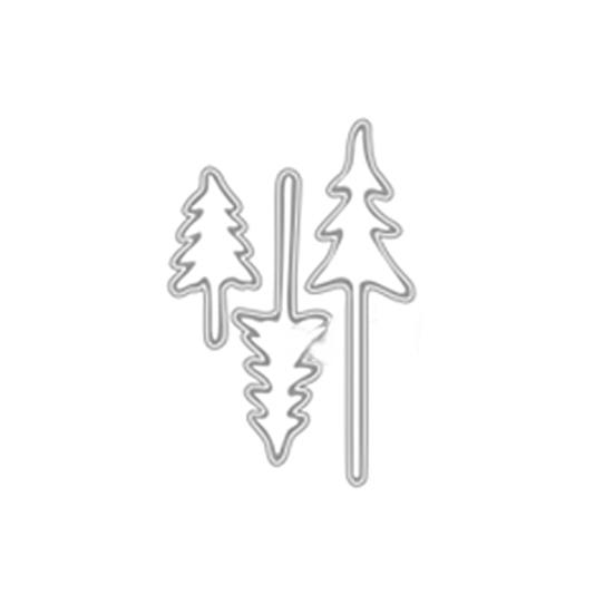 

Вырубной штамп Рождественская елка Изысканная углеродистая сталь Многоцелевая вырубка для поздравительных открыток серебряный