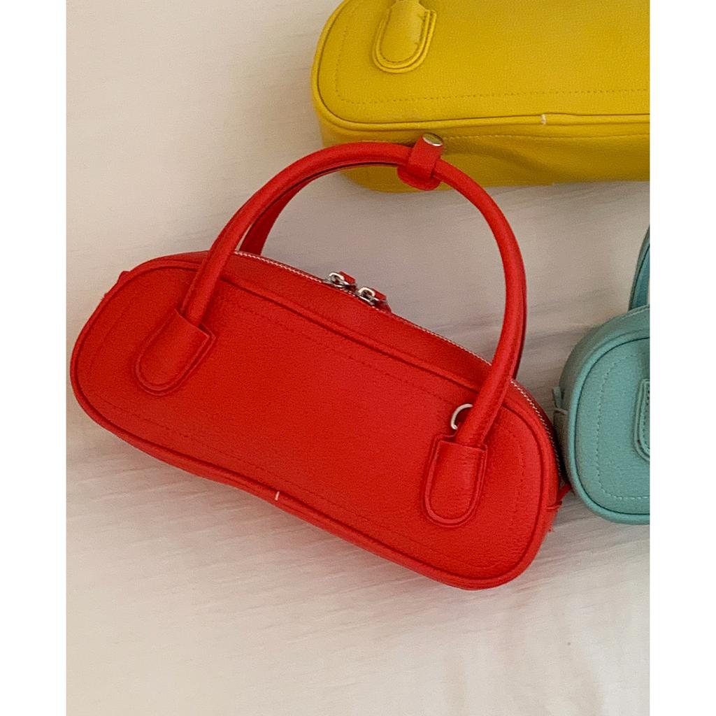 Summer Macaron Color Hand-held Bowling Bag, Stylish and Simple Commuter Bag, Cross-body Small Square Bag