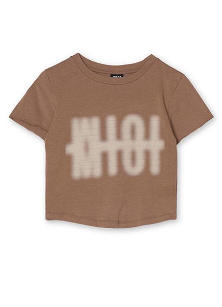 MTOT Raw-Hem Cropped T-Shirt (Beige)