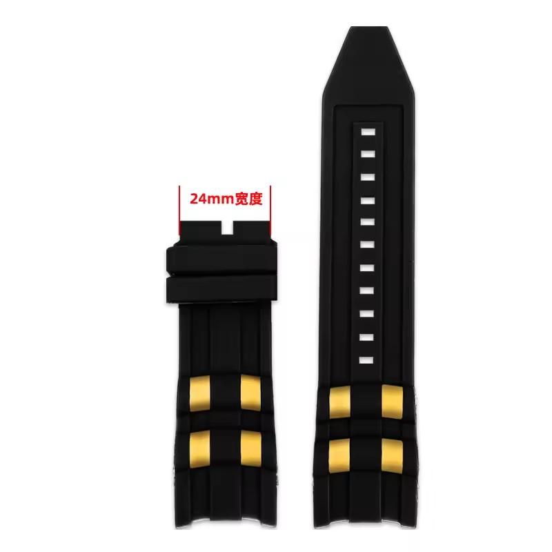 Rubber Watch accessories strap compatible for Invicta Russian Professional Divers silicone metal pellet wristband bracelet 26mm