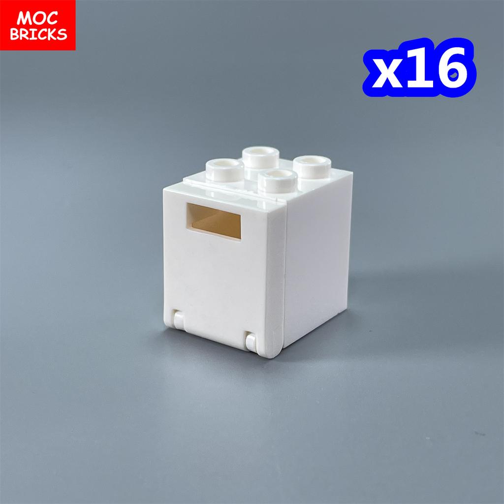 Non-Toxic Moc Bricks Window Fence Arch White Winter Snow Horse Figure City Architectural Church Accessories Children Christmas Toys