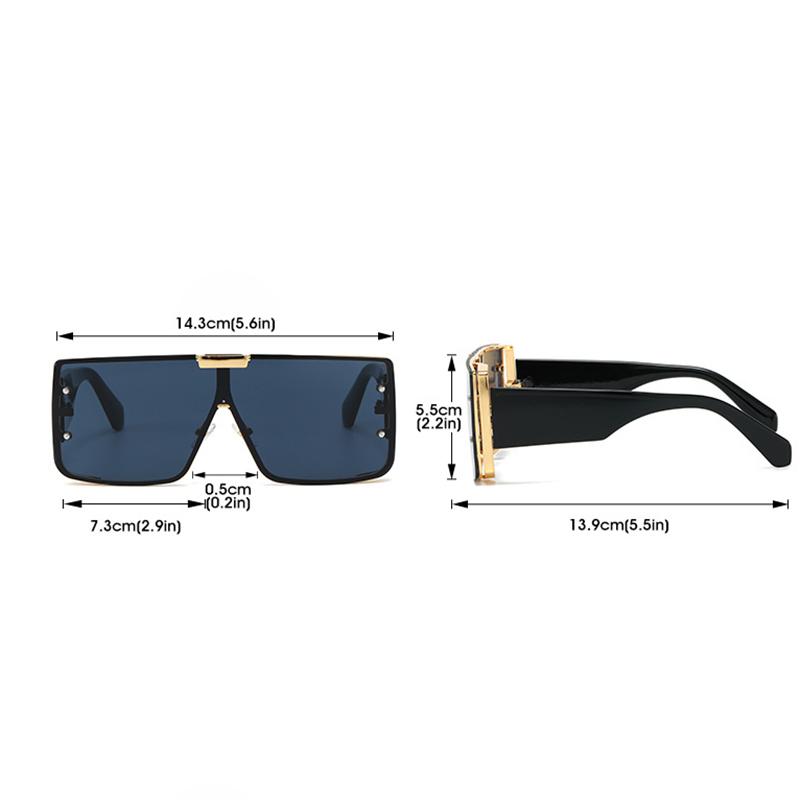 Square Punk Sunglasses Women Men One Piece Large Frame Punk Glasses Fashion Ladies Driving Eyewear