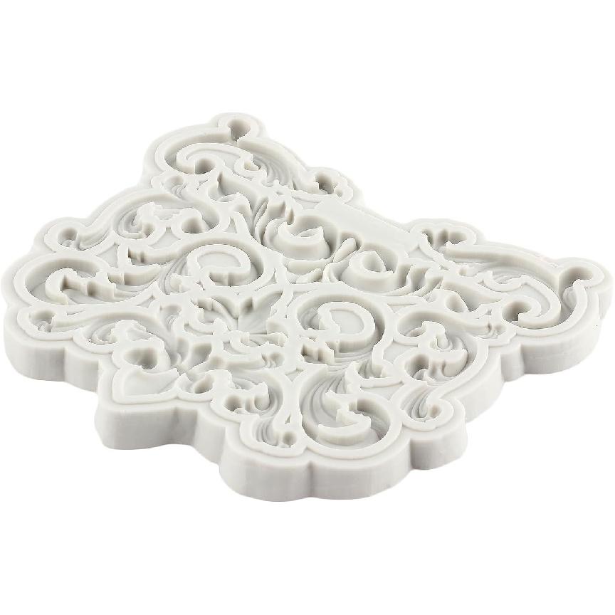 Baroque Fondant Mold Curlicues Scroll Lace Silicone Molds Filigree Mold 3D Sculpted For Sugar Cake Decorating Cupcake Topper Candy Chocolate Gum