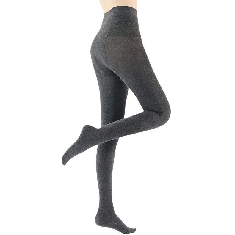 "Damen High-Waist Schlankmachende Baumwoll-Leggings - Grau, Vielseitig für Frühling und Herbst"