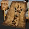 Animal Giraffe Throw Blanket Flannel Fabric With Realistic Giraffe Design For Living Room Relaxing Sessions Cozy - Feeling