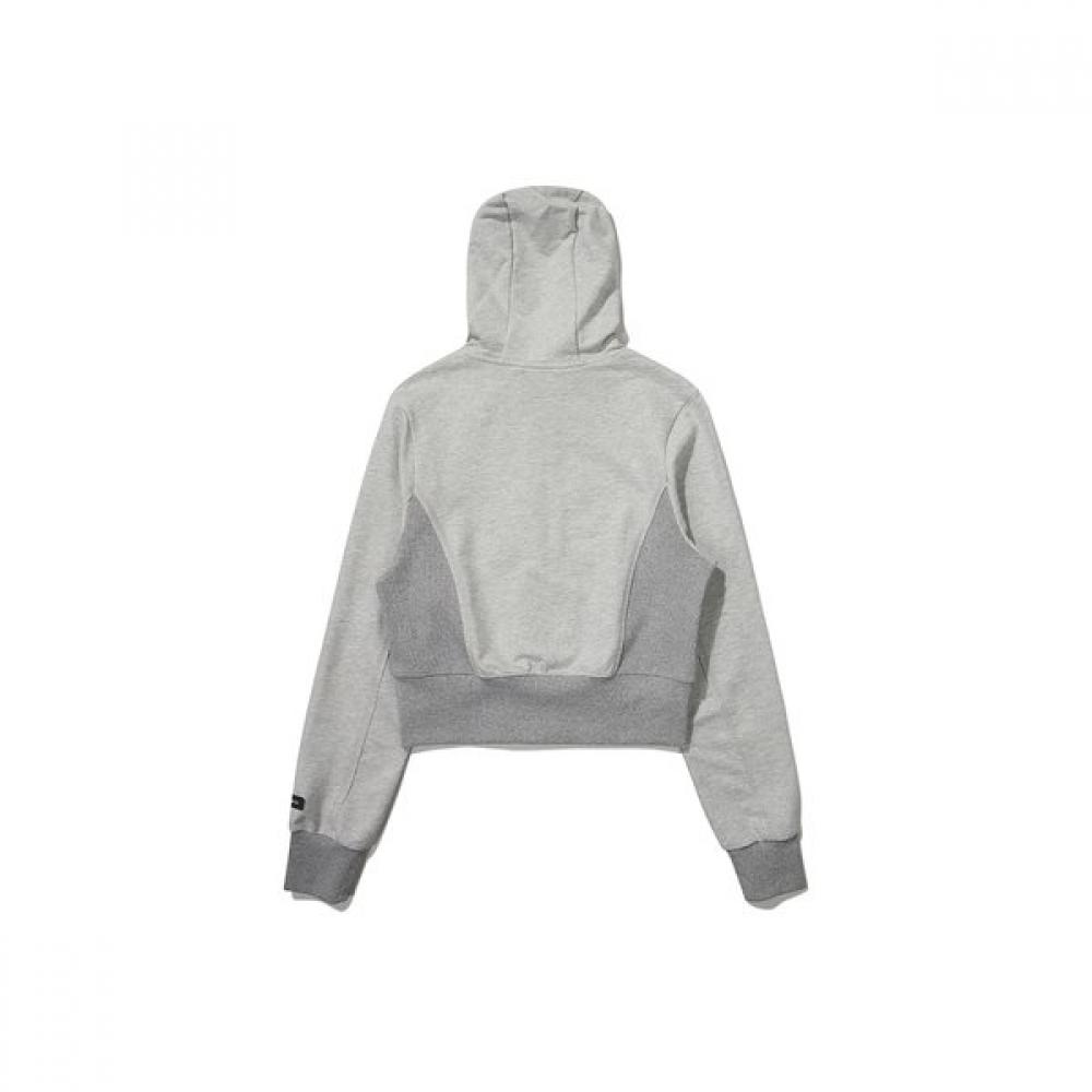 BBC EARTH Women S Cropped Hoodie Zip Up  Melange Gray  24SS