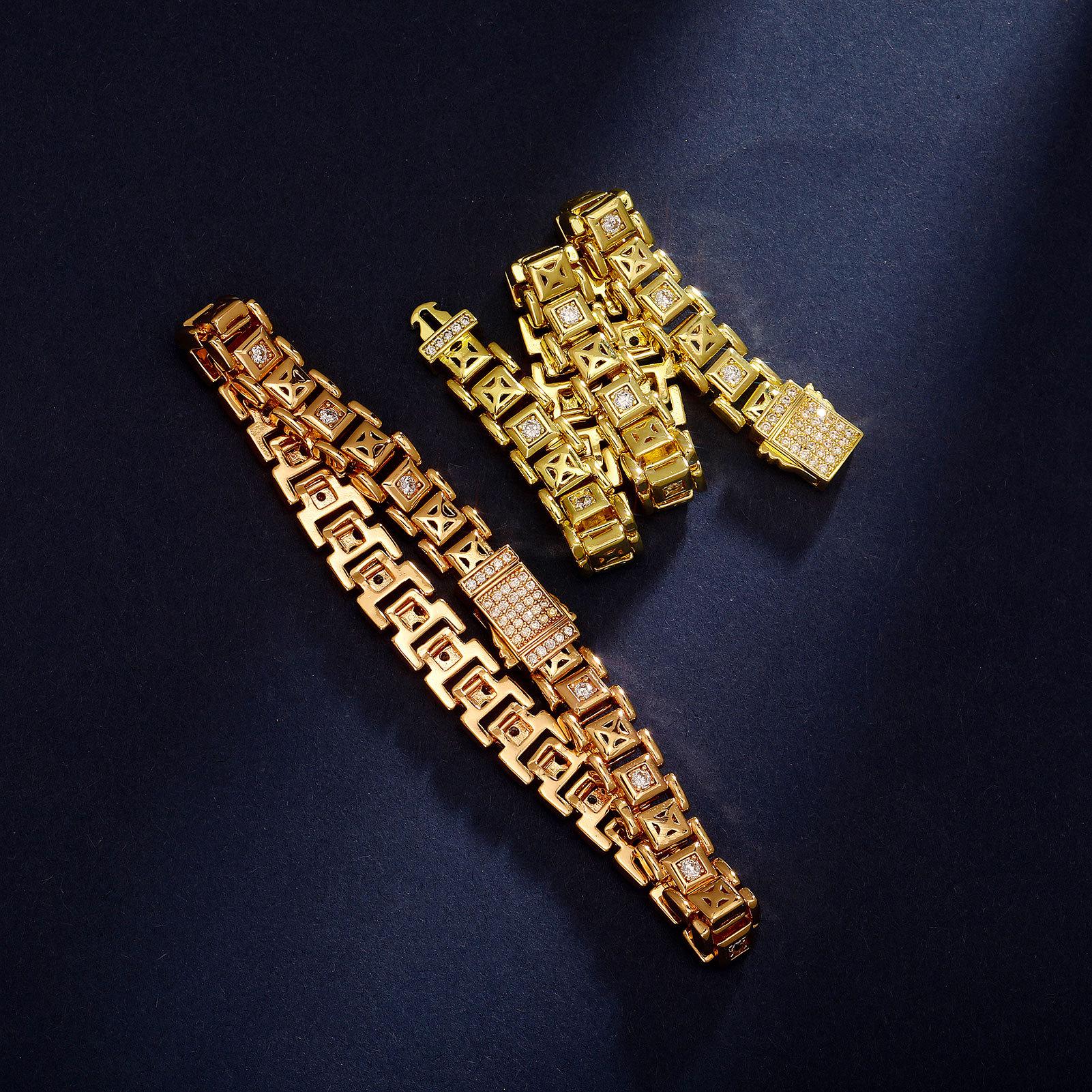 

8MM Zircon Hip-Hop Tennis Chain Bracelet for Men and Women - European and American Jewelry