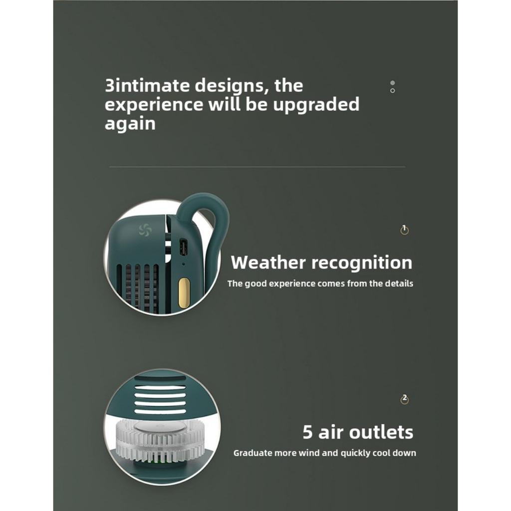 Portable Bladeless Mini Fan with 3-Speed Adjustable Settings, USB Rechargeable, 900mAh Battery for Long-Lasting Use, Lightweight & Rotating Design