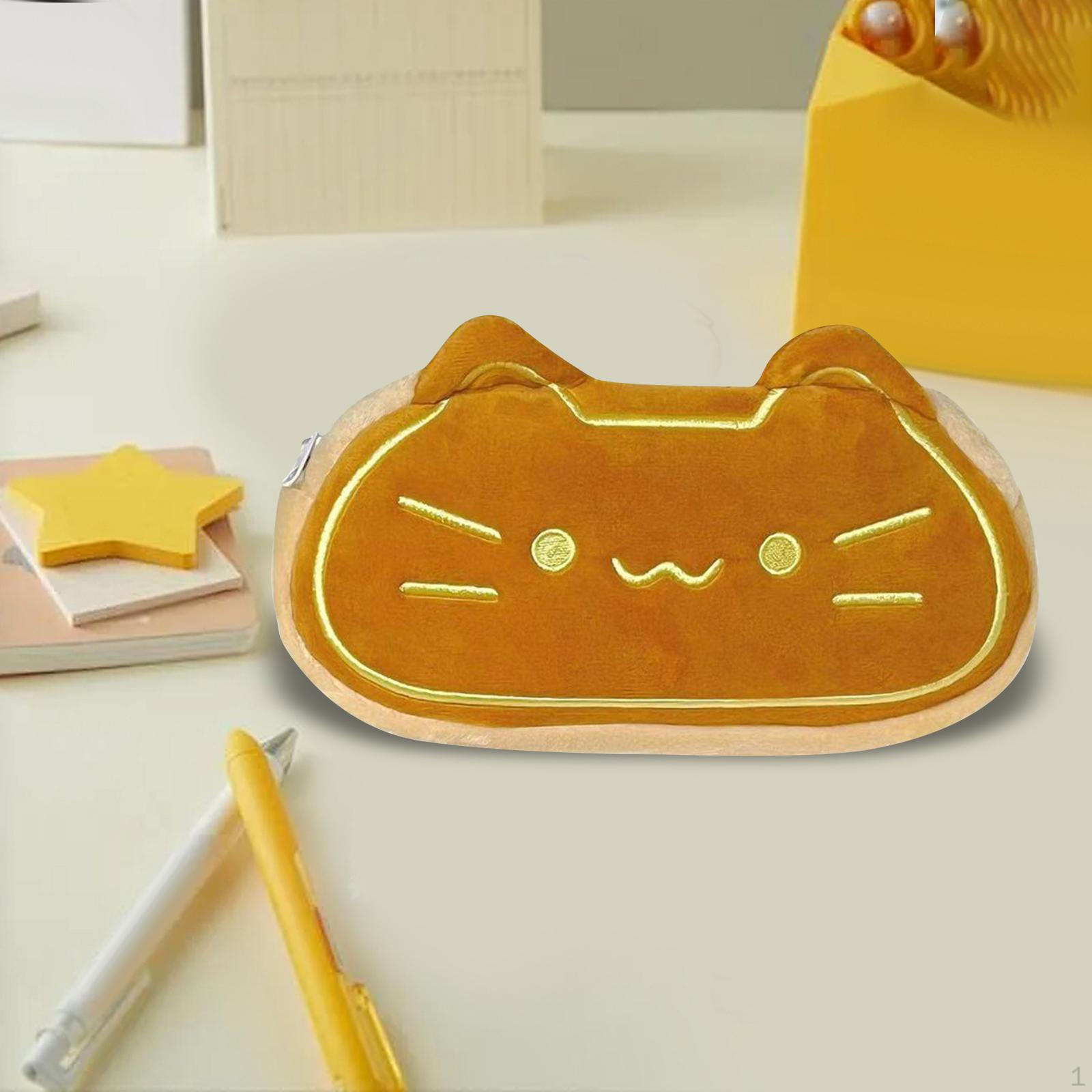 

Милый пенал для кошек, сумка для ручек, для мальчиков и девочек, для офиса, мультяшный, женский, стильный, для детей/взрослых, подростков, на молнии жёлтый