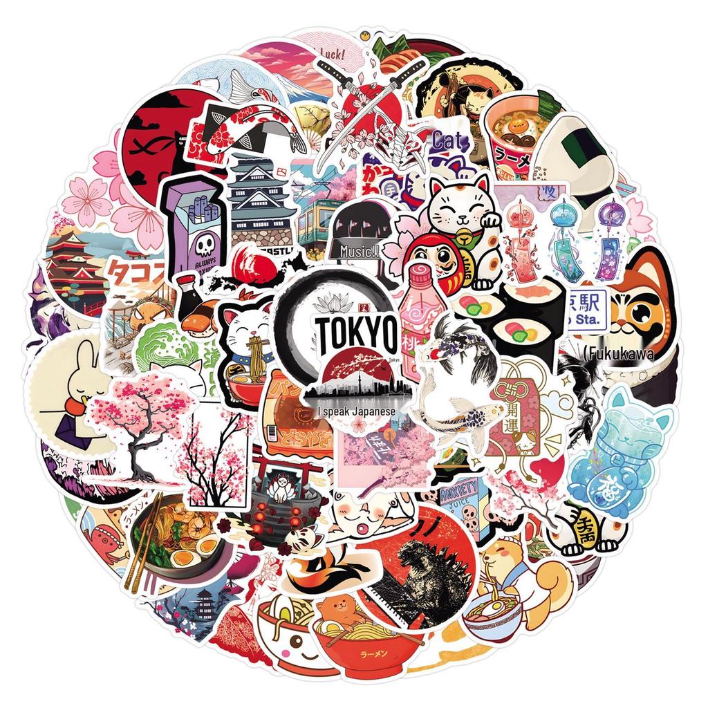 110 Japanese Anime Cartoon Stickers for Luggage, Notebooks, and Phones