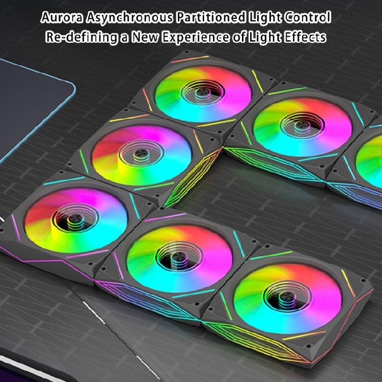 12x12cm Universal Computer Fan Addressable ARGB Asynchronous Light Support Silents PWM Technology Mirror Finish