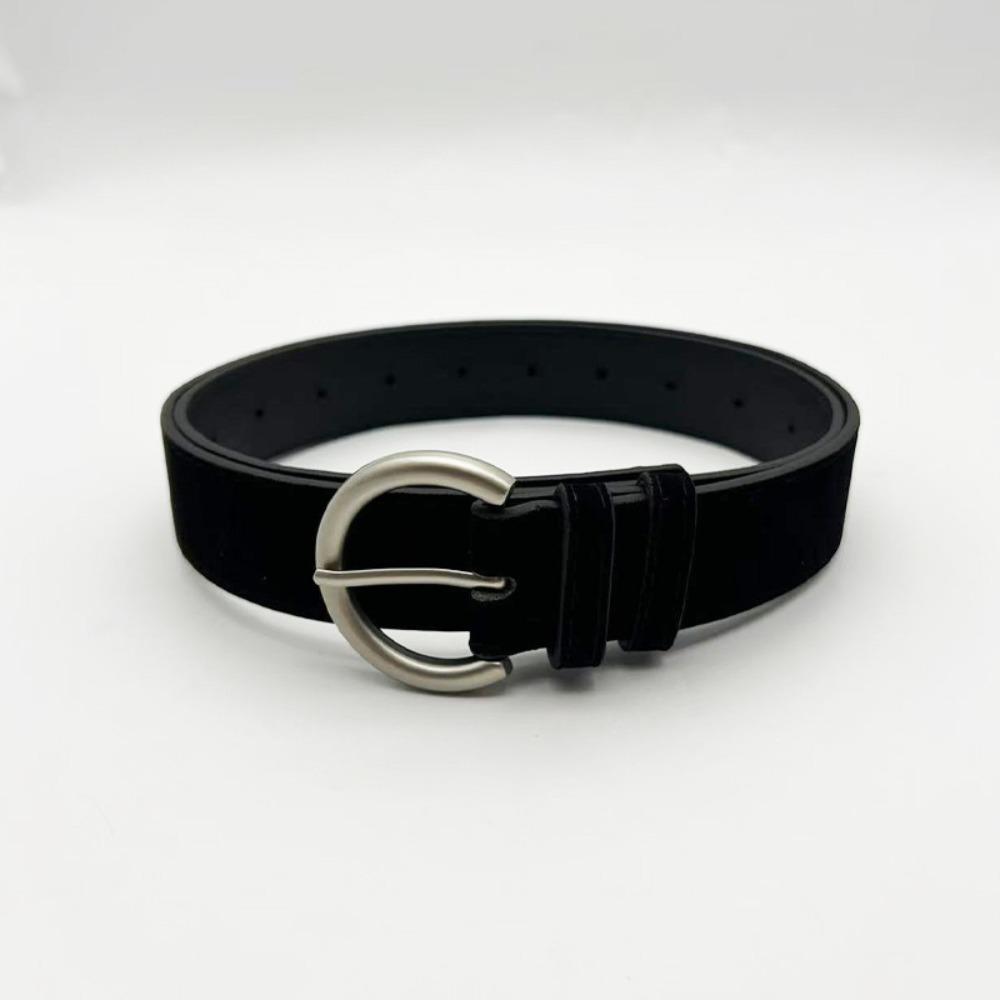 

Casual Suede Leather Belt Pin Buckle Waistbands Trendy Business Waist Belt For Women чорний