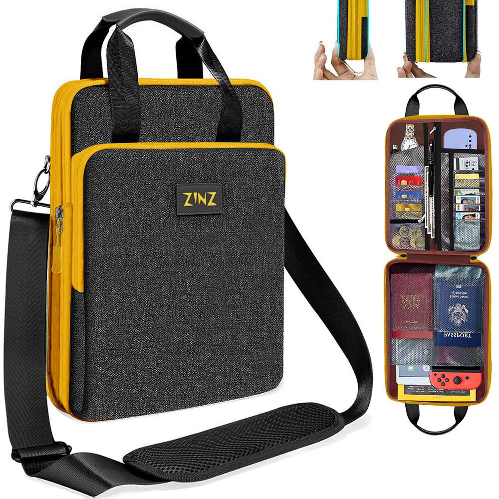 13-inch Laptop Shoulder Bag Messenger Bag Expandable Business Shoulder Bag Computer Bag Contrast Color