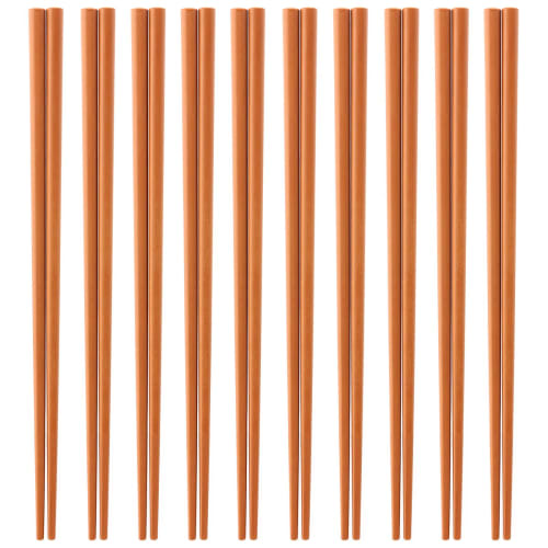 

Made in Japan, Commercial-Grade Eco Chopsticks, Set of 10 (Light Brown), SPS Resin, Dishwasher and High-Temperature Storage Safe, 22.5cm x 3mm Square