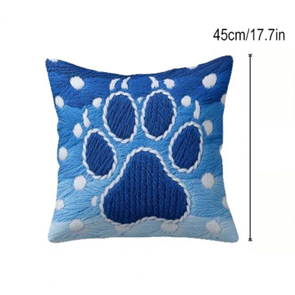 45x45CM Blue Paw Dotted Pillowcase Home Living Room Bedroom Sofa Bed Decorative Square Cushion Cover