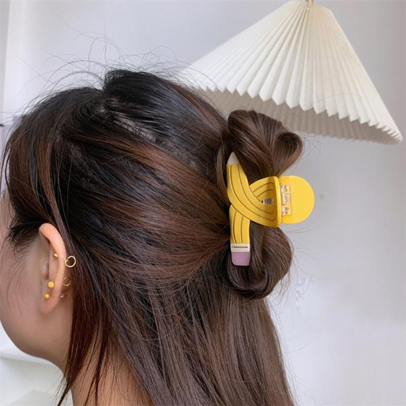 Elegant Pencil Hair Claw for Women Girl Creative Shape Claw Clip Hair Grip Ponytail Holder Back To School Hair Decors