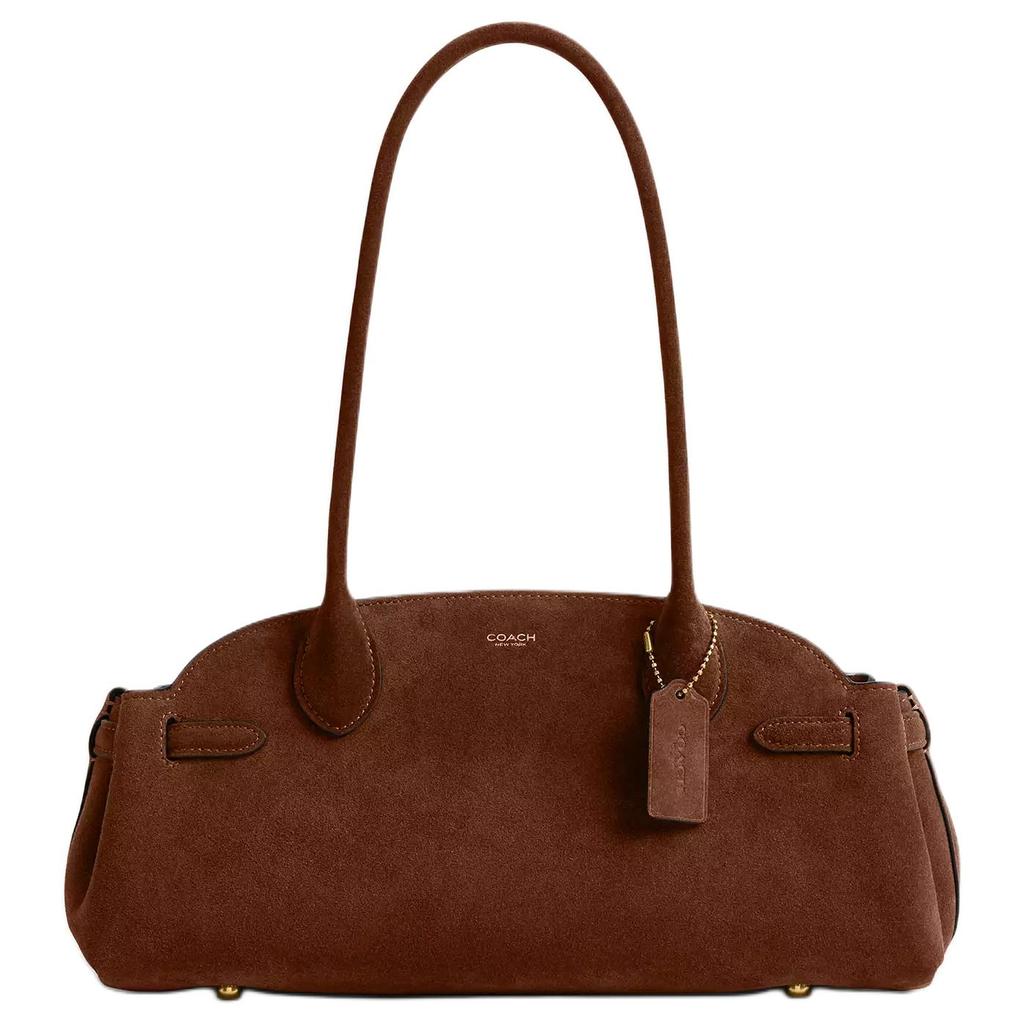 Coach Empire Carryall 34 Logo Pelle Scamosciata Borsa a Spalla Grande Donna Borsa a Spalla Marrone CBN41-B4WBR