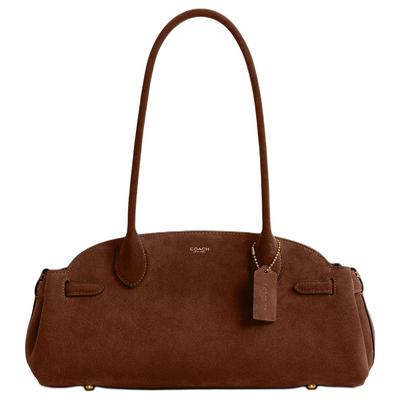 Empire Carryall 34 Logo Pelle Scamosciata Borsa a Spalla Grande Donna Borsa a Spalla Marrone CBN41-B4WBR