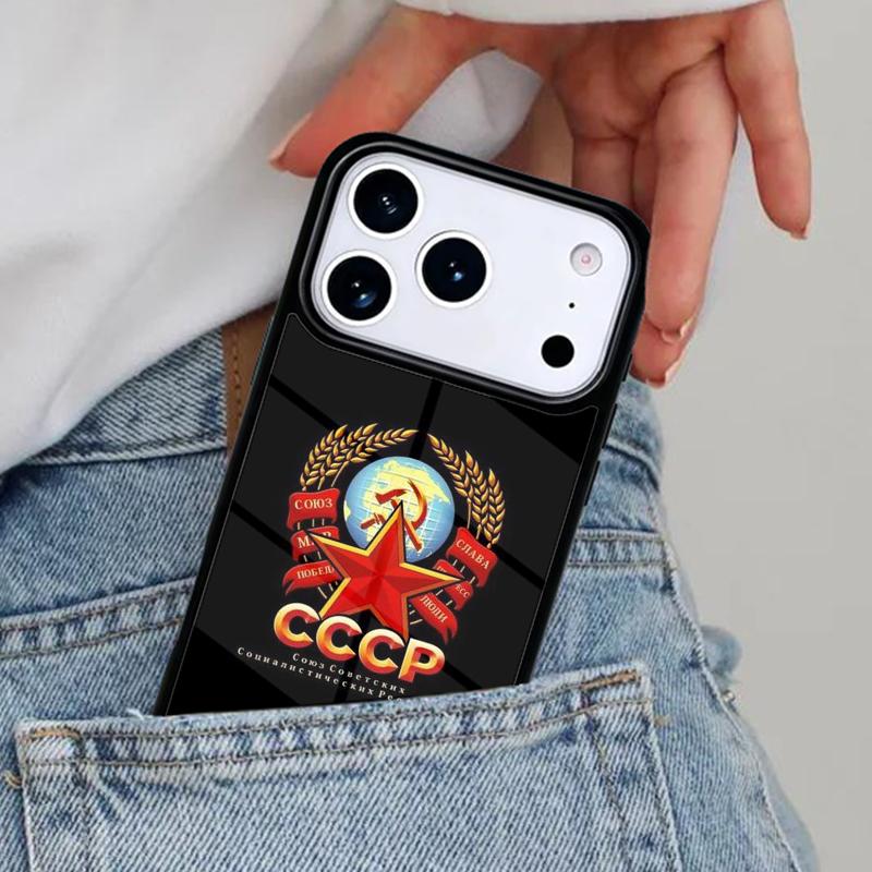 CCCP Soviet Union Russia Phone Case for iPhone 16e 15 14 13 12 17 Pro Max Plus Air 17pro Cover Coque