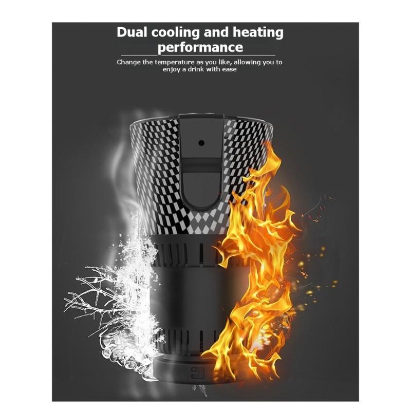 Ac29-Rotating Base Auto Smart Heating Cup Holder, 12V For Car Cup Warmer Cooler For Car