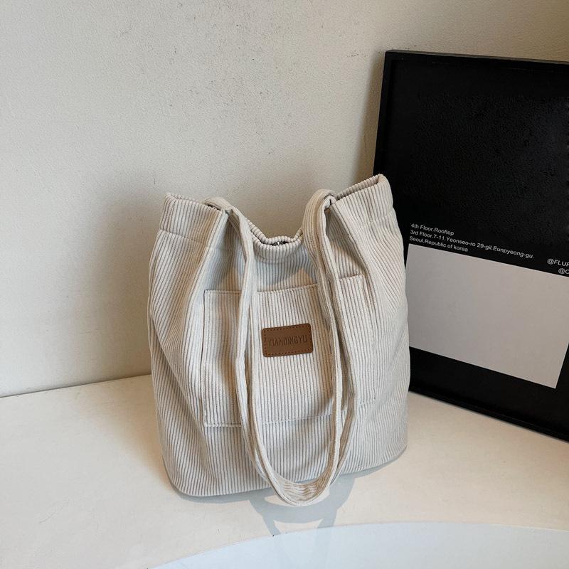 

Yogodlns Women Casual Chic Large Capacity Corduroy Tote Bag Versatile Solid Color Top Handle Shoulder & Handbag for Everyday Use, Work Commute 28x12x33cm бежевый