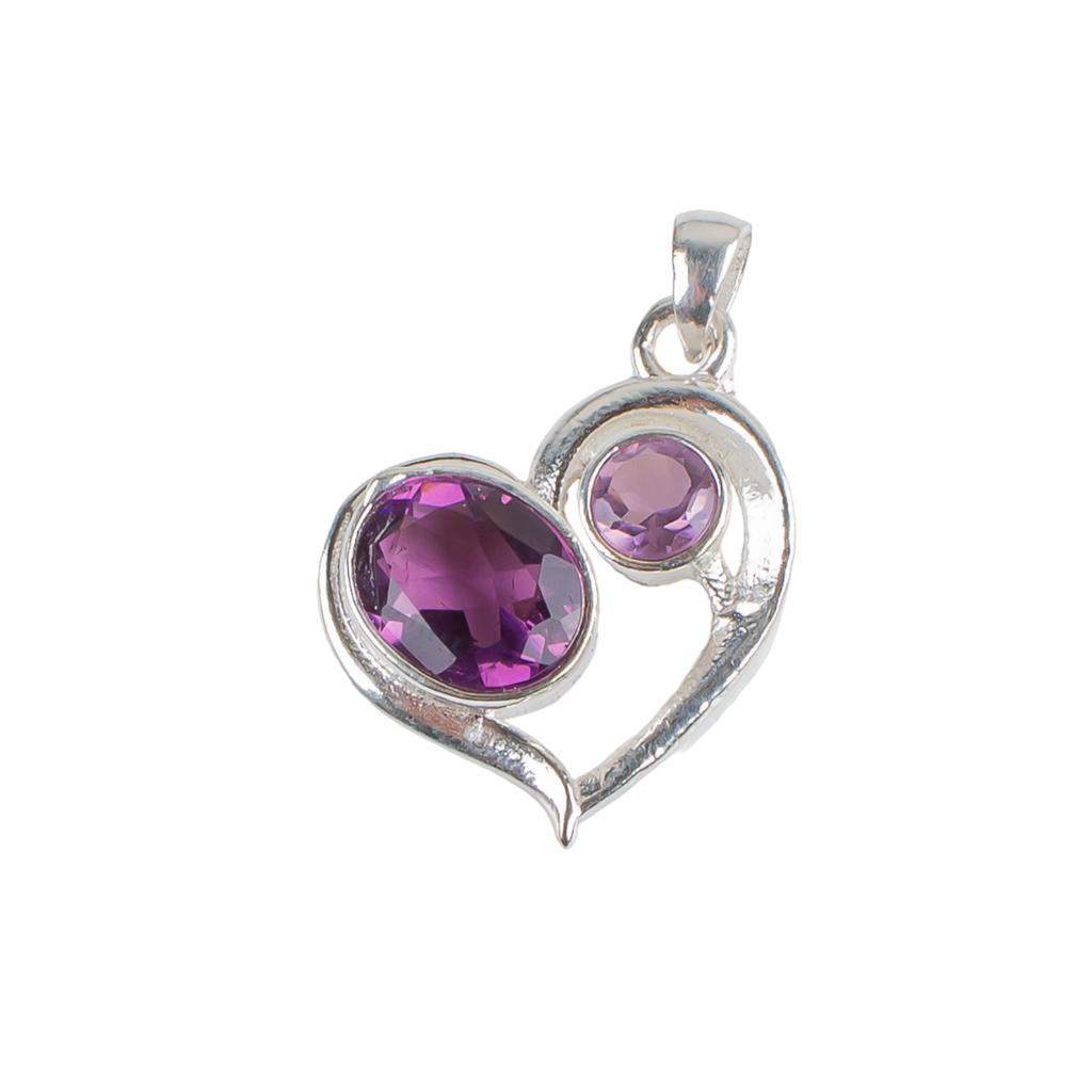 Afrikanischer Amethyst Edelstein 925 Sterlingsilber Anhänger Schmuck Valentinstagsgeschenk CP-3-6
