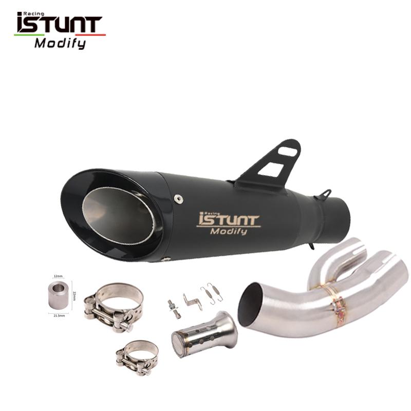 For BMW S1000XR 2015 2016 2017 2018 2019 Carbon Fiber Muffler Mid Link Pipe Motorcycle Exhaust Escape Full System 51mm DB Killer