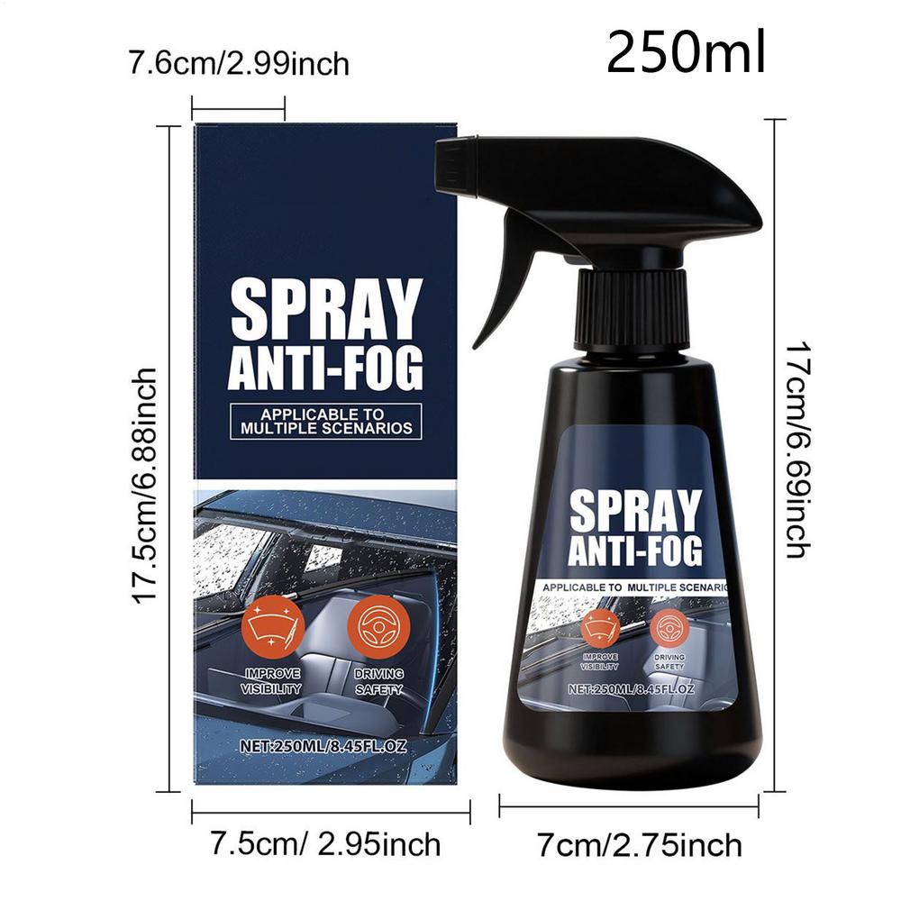 

Anti Fog Spray For Windshield 250ml Glass Agent Car Window Defogger For Truck Outdoor Daily Commute Winter Morning Highway