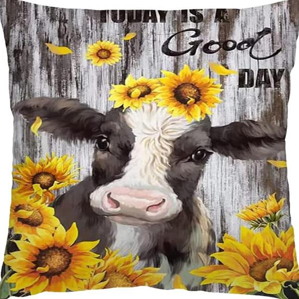 New Creative Cartoon Farmhouse Cow Animal Pillow Case Home Decoration Living Room Car Cushion
