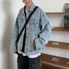 Men's Korean Style Denim Jacket – Spring/Autumn Trendy, Loose, Casual Couple's Short Workwear Outerwear