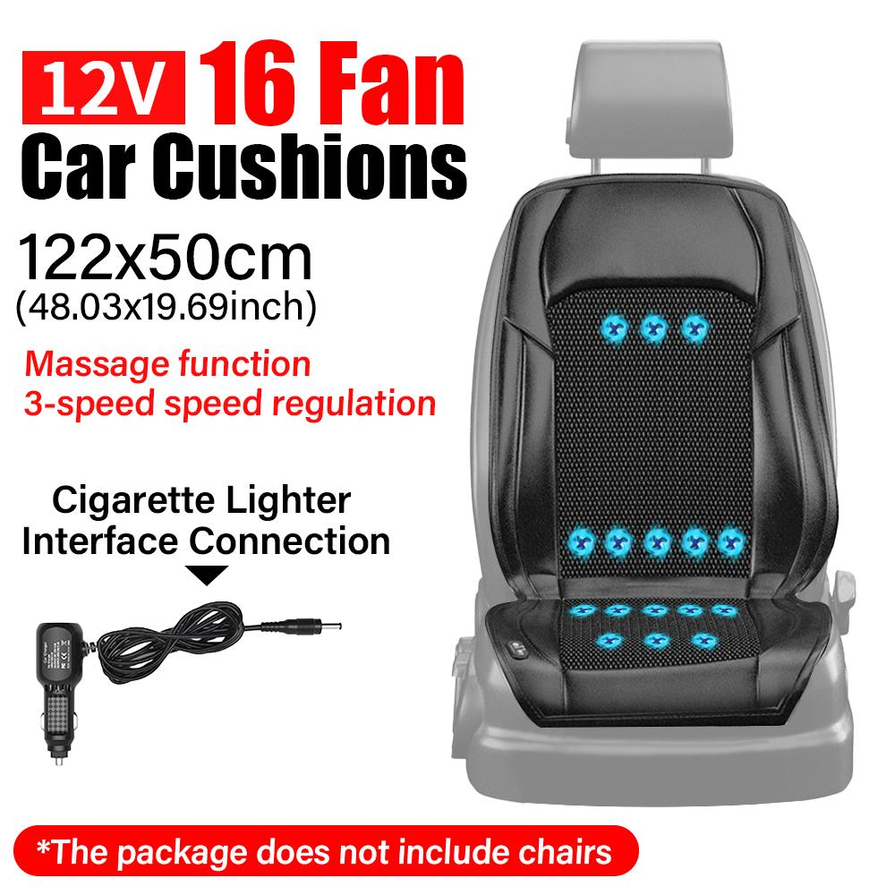 

12V 16Fan Car Seat Cushion With Massage 3-Speed Adjustment Intelligent Start-Stop Comfortable Seat Cooling Pad for cars trucks Other&Spring And Summer&1