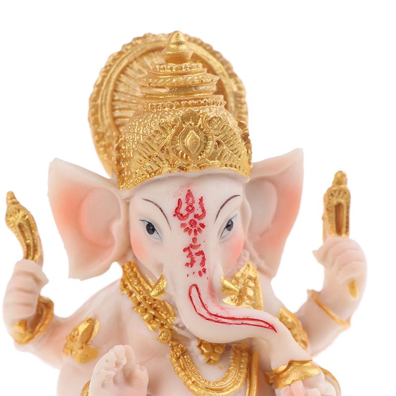 Elephant God Figurine Desktop Hindu Resin Luck And Wealth Art Statue Ornament