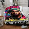 1pc 2PAC Boombox Themed Printed Soft and Comfortable Home Blanket, Small Throw Blanket, Nap Blanket, Suitable as a Gift l043