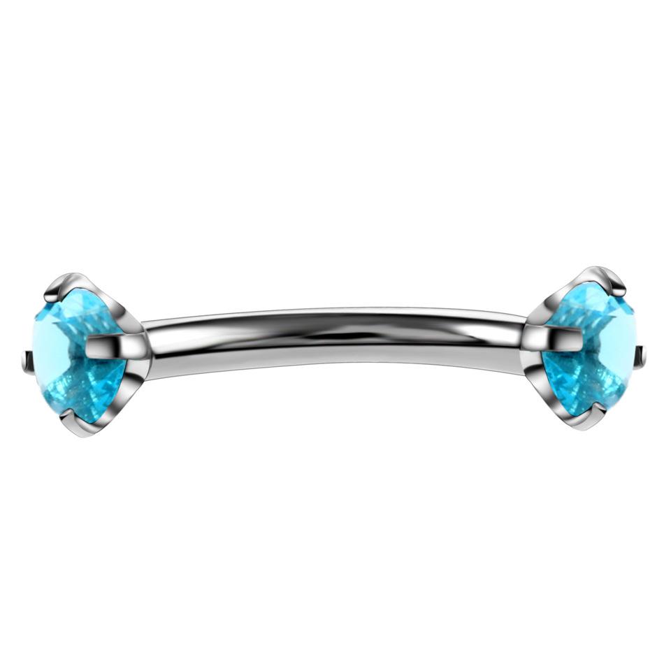 1 Stück Stahl Kristall Edelstein Augenbrauenring Tragus Helix Rook Ohrring Piercings Gebogener Bananenpiercing Lippen Helix Ringe Schmuck 16G