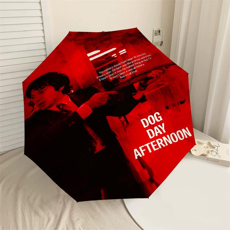

1pc Dog Day Afternoon Automatic Open/Close Umbrella Compact Folding Umbrella with 8-Rib Shaft lightweight esign, for Women/Men1189A
