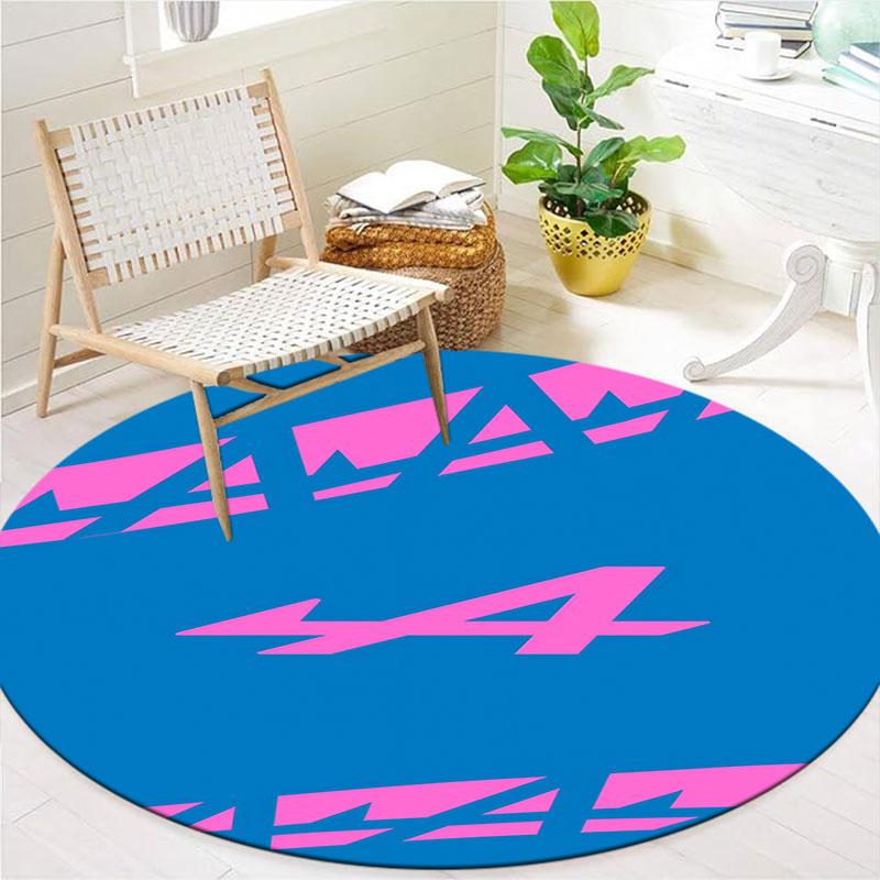 Alpine F1 Round Area Rug,Carpet Rug for Living Room Bedroom Sofa Playroom Decor,Non-slip Floor Mat