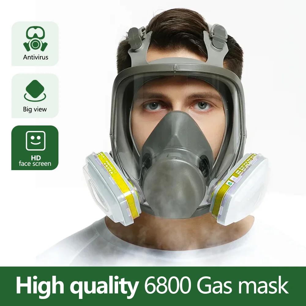 Противогаз 6800 с защитой от запотевания для промышленной покраски, безопасный рабочий фильтр, пылезащитный полнолицевой респиратор для защиты от формальдегида